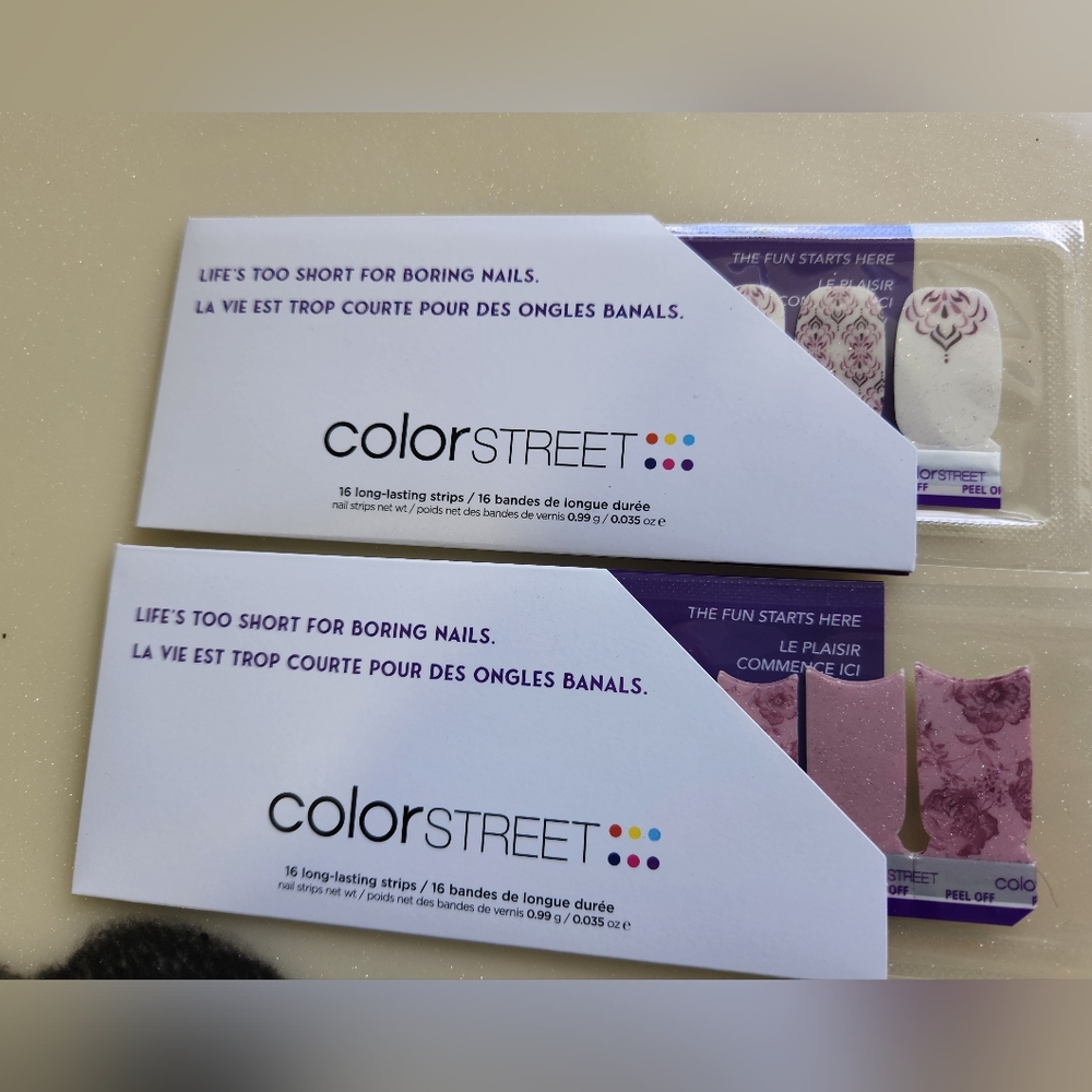 Color Street nail polish strips, Laced in Love & Floral and Forever